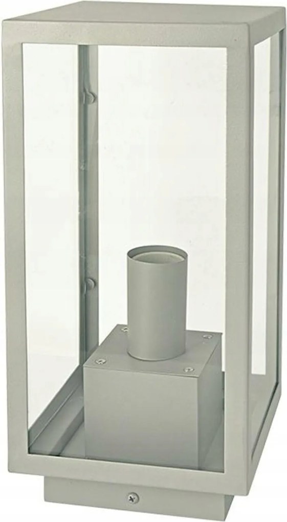 Aca Lighting szürke kültéri állólámpa Celia 1XE27 IP44 átlátszó üveg CELIA1F