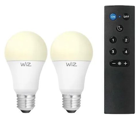 2 darabos szett dimmelhető LED izzó A60 E27/9W/230V 2700K Wi‑Fi + távirányító - WiZ