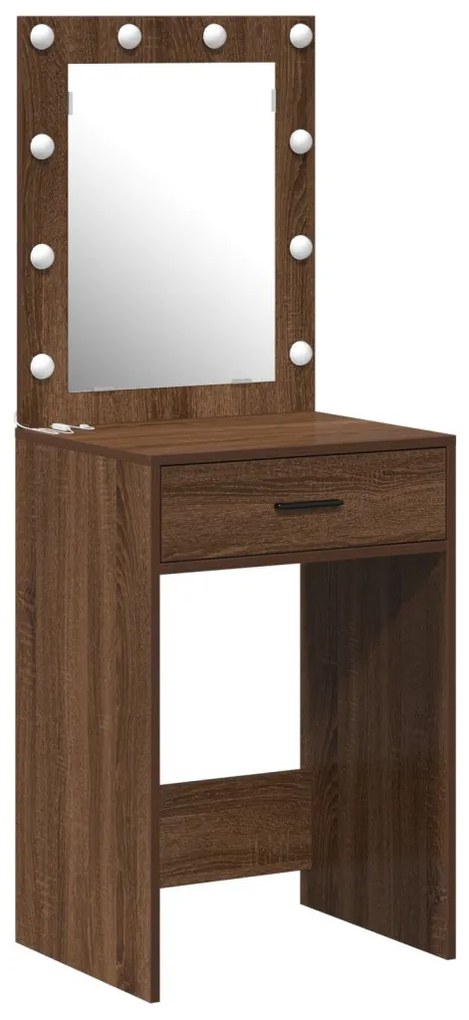 Fésülködőasztal LED világítással Barna tölgy 50x41x135 cm