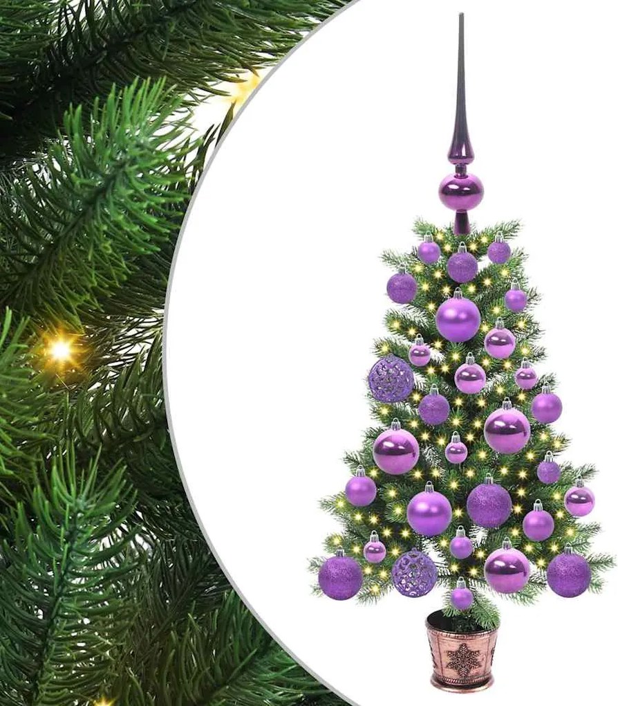 vidaXL Karácsonyfa 150 LED-del állvánnyal Zöld 65 cm PE
