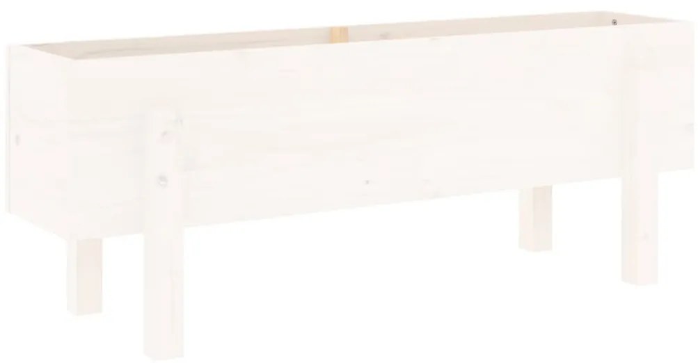 fehér tömör fenyőfa kerti magaságyás 101 x 30 x 38 cm