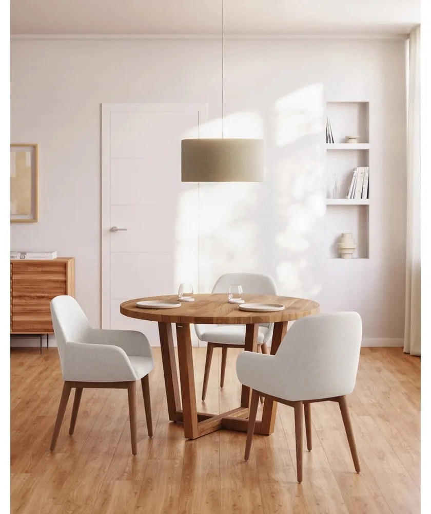Natúr színű akácfa kerek étkezőasztal ø 120 cm Nahla – Kave Home