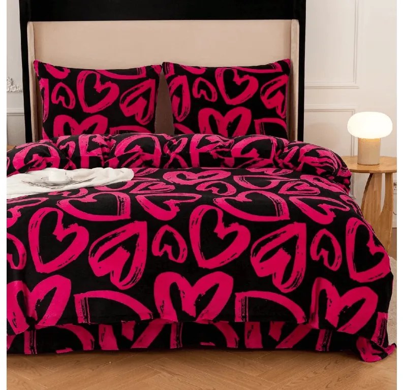 Mikroplüss ágyneműhuzat AMORYS rózsaszín Ágyneműhuzat mérete: 70 x 80 cm | 140 x 200 cm