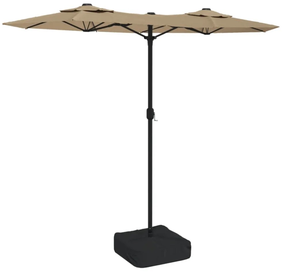 tópszínű dupla tetős napernyő 316x145 cm