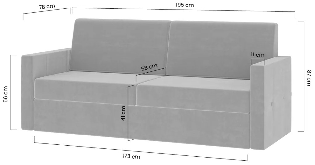 Elegantia kanapé kinyitható szekrényágyhoz 160 cm