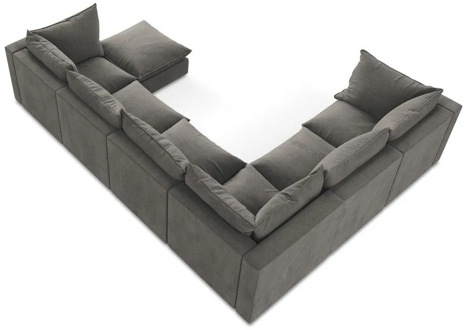Sötétszürke sarokkanapé (bal oldali-U alakú) Manao – Makamii
