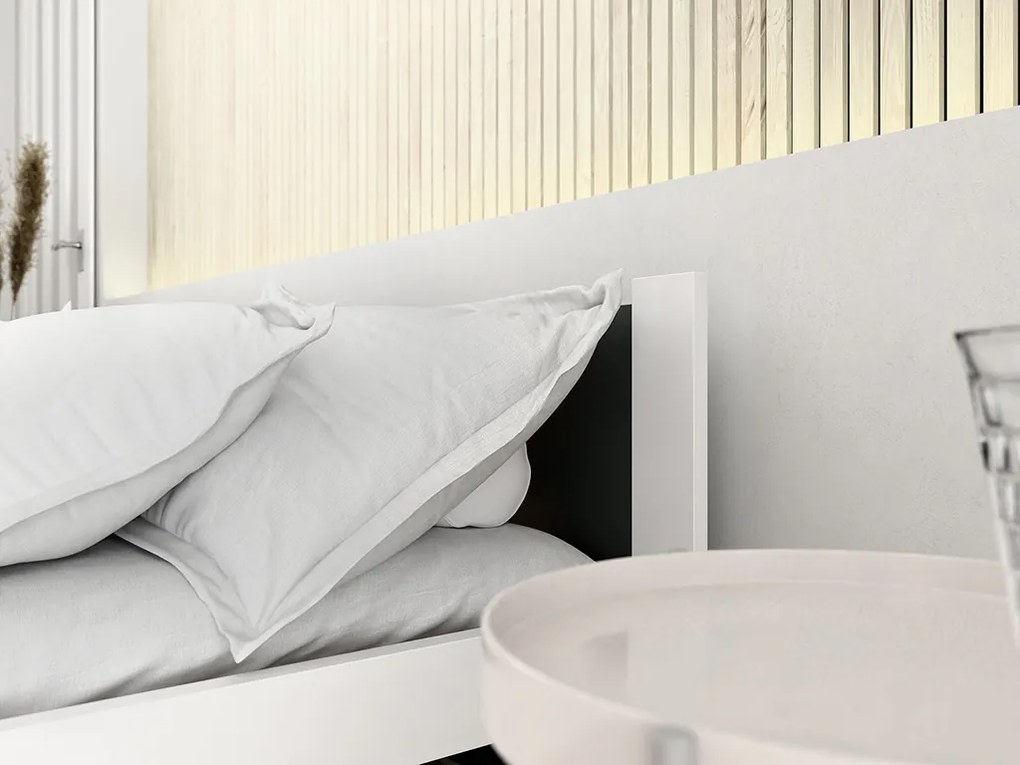 Ágy IKAROS 160 x 200 cm, antracit/fehér Matrac: Coco Maxi matrac 20 cm, Ágyrács: Ágyrács nélkül