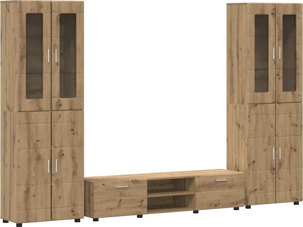 vidaXL TV szekrény garnitúra fiókkal FLORIN Artisan tölgy Faanyag
