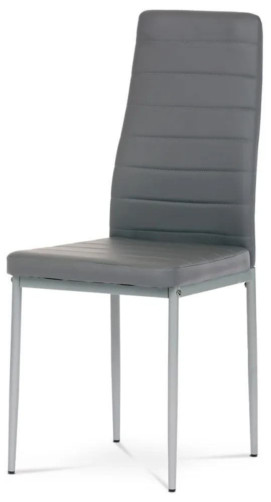 Scaun gri cu tapițerie din imitație de piele DCL-377