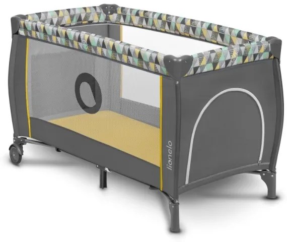 Lionelo - SVEN PLUS utazóágy, szürke/sárga