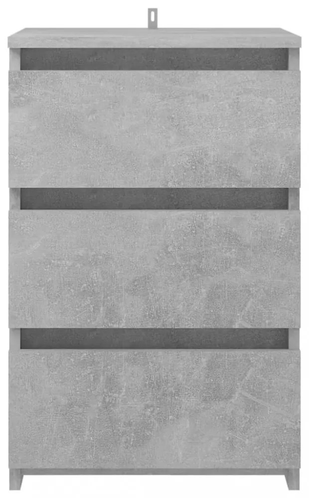 2 db betonszürke szerelt fa éjjeliszekrény 40 x 35 x 62,5 cm