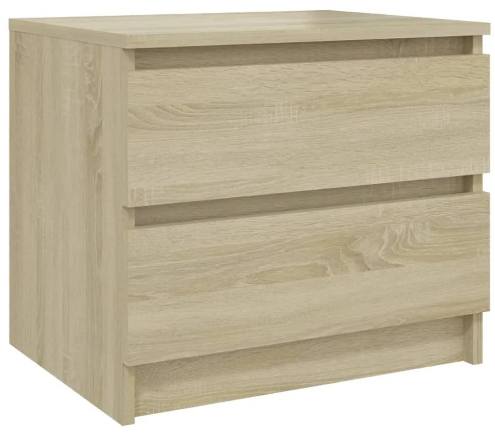 2 db sonoma tölgy színű szerelt fa éjjeliszekrény 50x39x43,5 cm