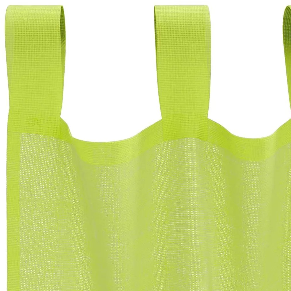 2 db almazöld fátyolfüggönyök fülecske tetejével 140x260 cm