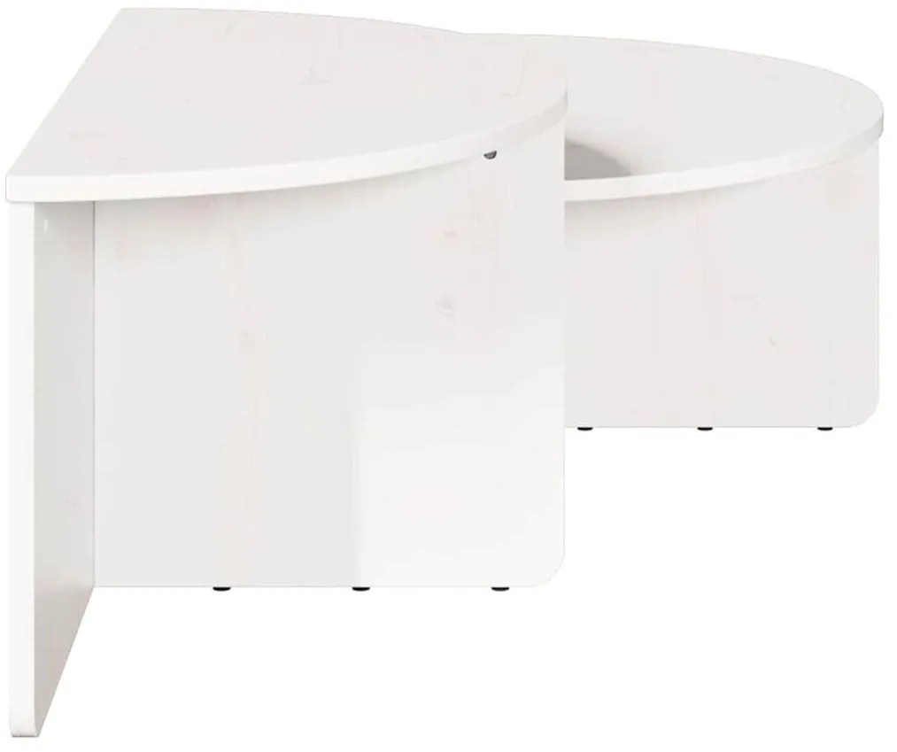 Dohányzóasztal 2 pcs Fehér 79 x 39.5 x 40 cm Tömör fenyőfa