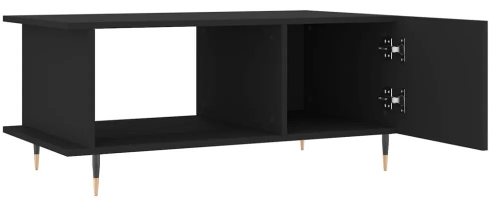 fekete szerelt fa dohányzóasztal 90 x 50 x 40 cm