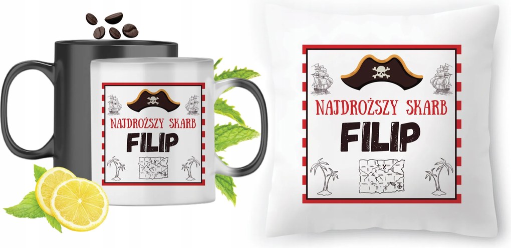 Fülöpnek Varázsbögre Nyomott mintás párna szett fényképpel