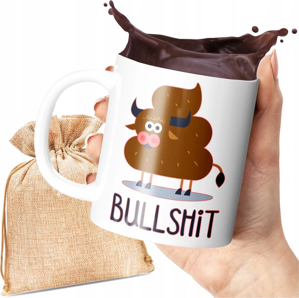 Tehén Mintás Bögre Ajándék Nagy 330 ML Vicces