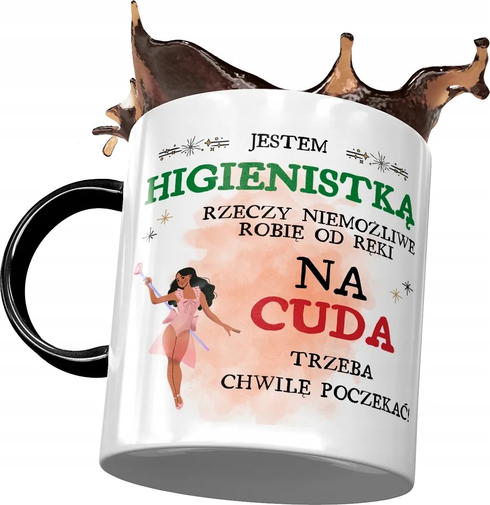 Fekete Bögre Higiénikusoknak Várni kell Nyomtatott Fotóval