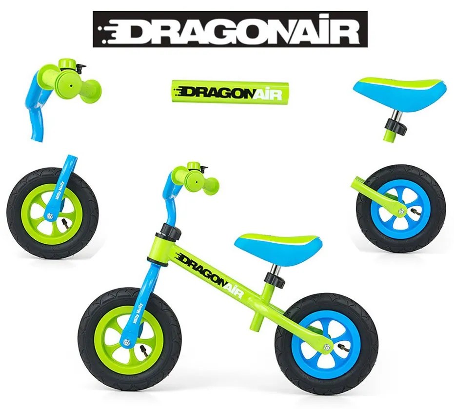 Gyerek futóbicikli Milly Mally Dragon Air green