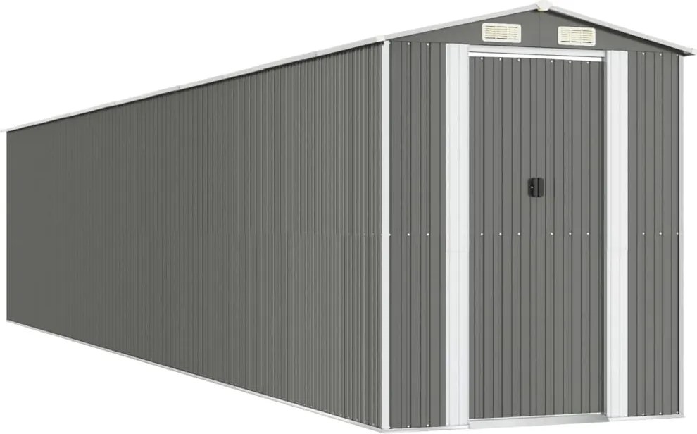 vidaXL világosszürke horganyzott acél kerti fészer 192 x 1021 x 223 cm