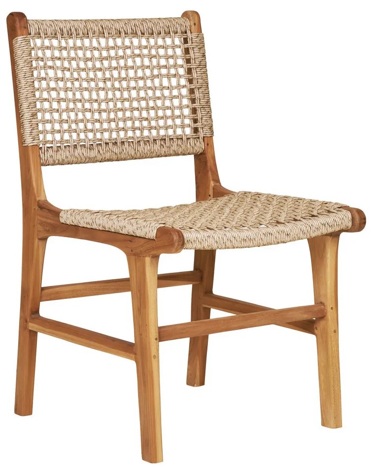 Derby étkezőszék, teakfa/polyrattan, natúr