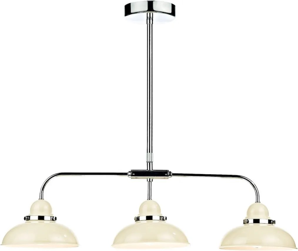 DAR LIGHTING DYN0333 DYNAMO Többágú Függesztett Lámpa Króm, Tejszínes E14 IP20