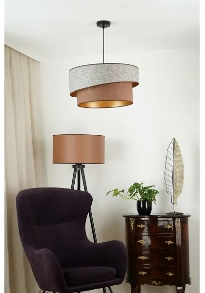 Brilagi - Csillár zsinóron VEGAS SHINE 1xE27/15W/230V átm. 50 cm szürke/barna