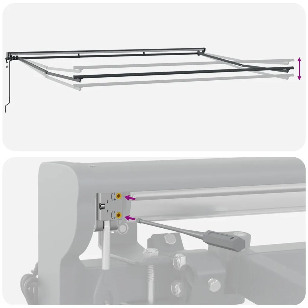 Napernyő keret Antracit 4,5 × 3 m Porszórt acél és alumínium