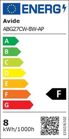 LED izzó, E27, gömb, A60, 8W, 806lm, 6400K, AVIDE (AVLED011)