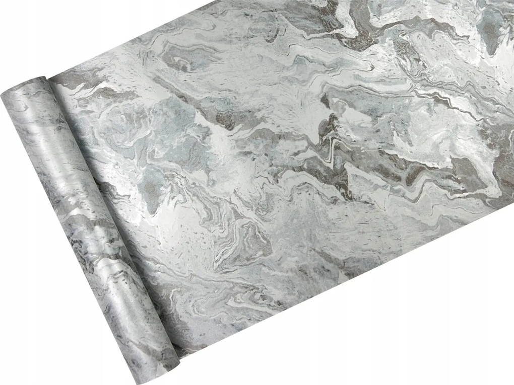 Flizelin tapéta Fényes szürke márvány