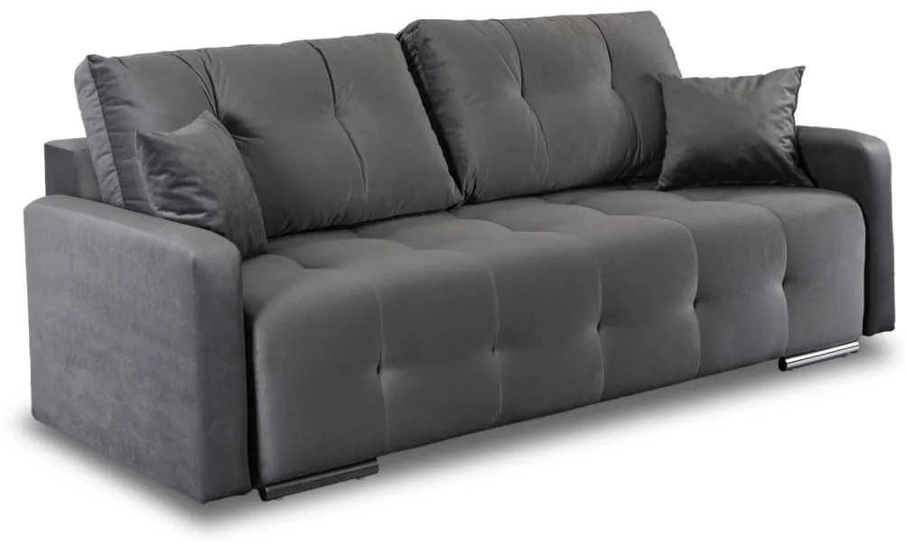 Sofa FAVIO Szara Welurowa