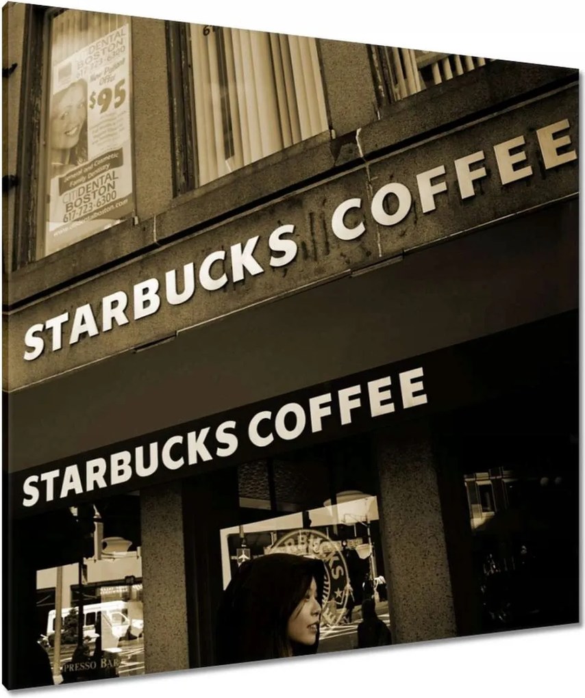 Vászonkép 90x90 Starbucks Coffee Szépia