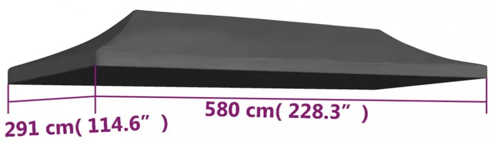 antracitszürke tető partisátorhoz 3 x 6 m