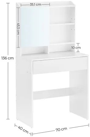 FREYA fehér toalettasztal