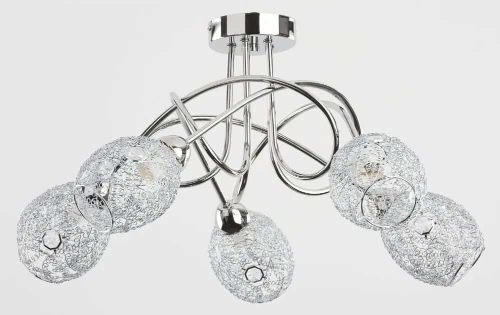 ALFA 17845 VERA Mennyezeti Csillár Króm, Átlátszó E14 IP20