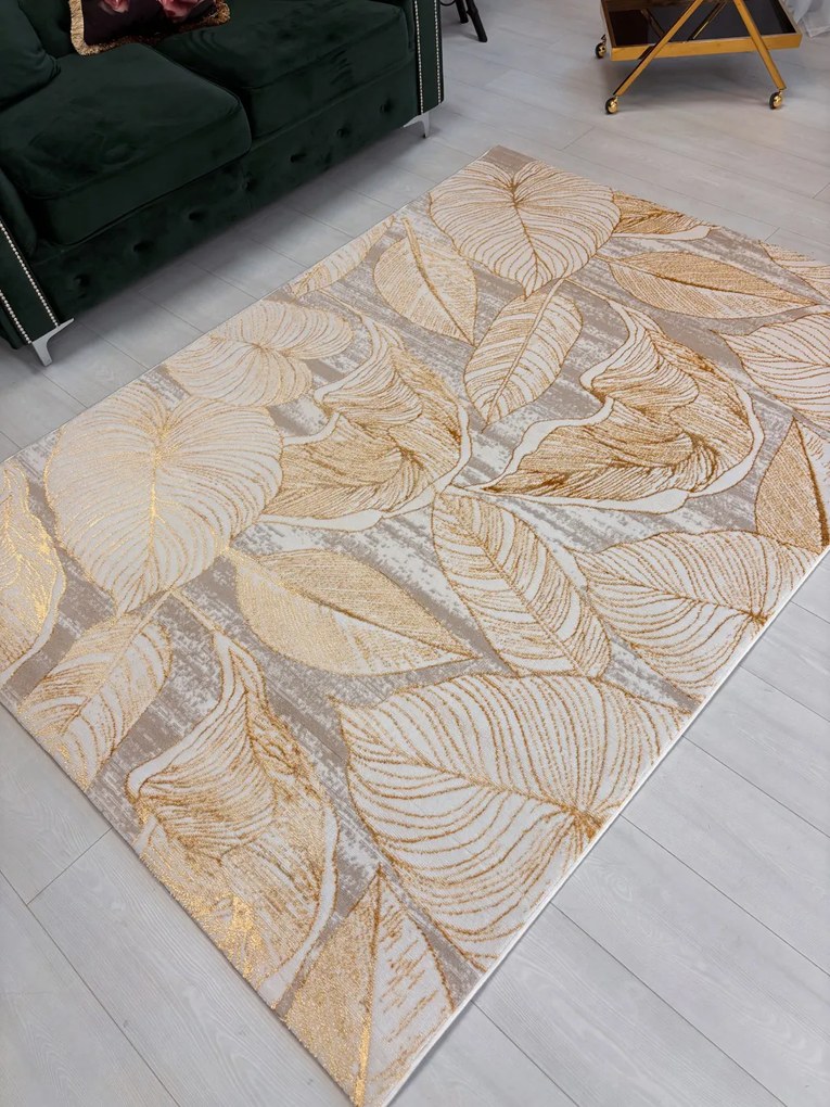 Toscana 1482 arany levélmintás szőnyeg 120x170 cm