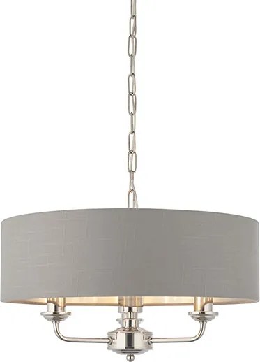 ENDON 94377 HIGHCLERE Ernyős Függesztett Lámpa Nickel-Nero, Faszén E14 IP20