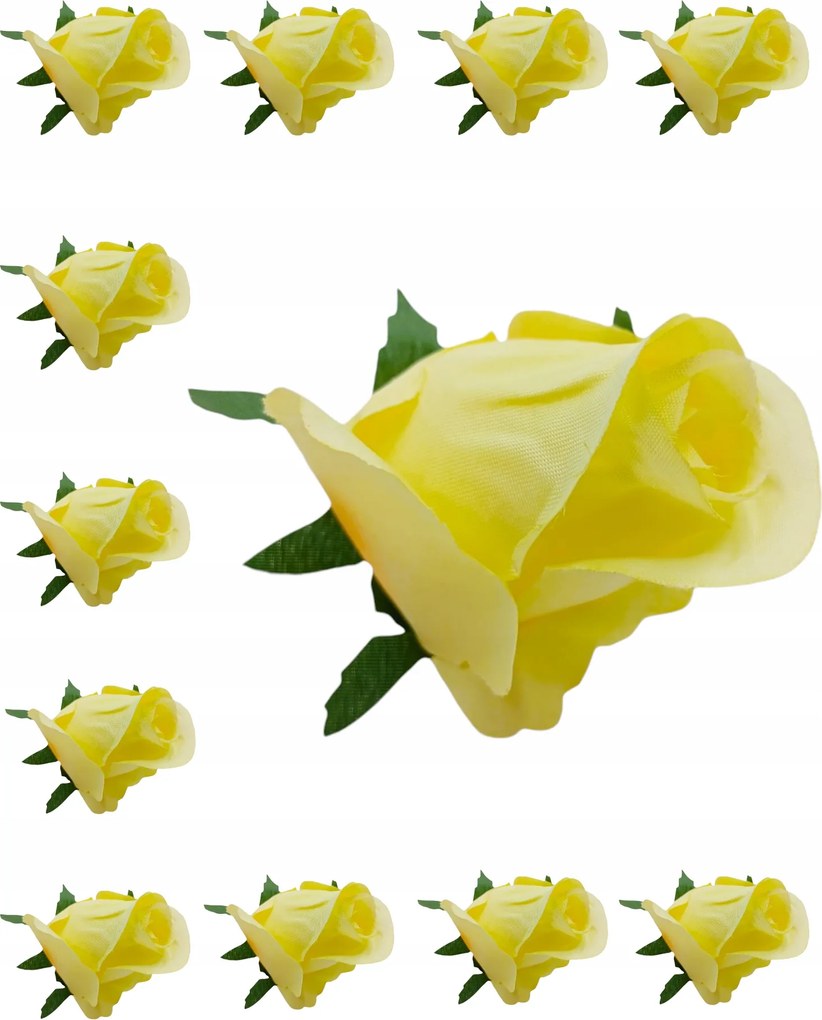 Rózsa Dekoráció Termék Fej Virágok Nád Sárga 12 Db-os Csomag