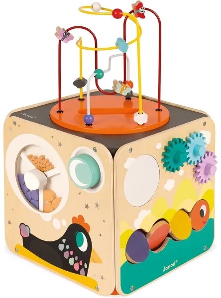 Janod - Interaktív blokk labirintussal MULTI ACTIVITY