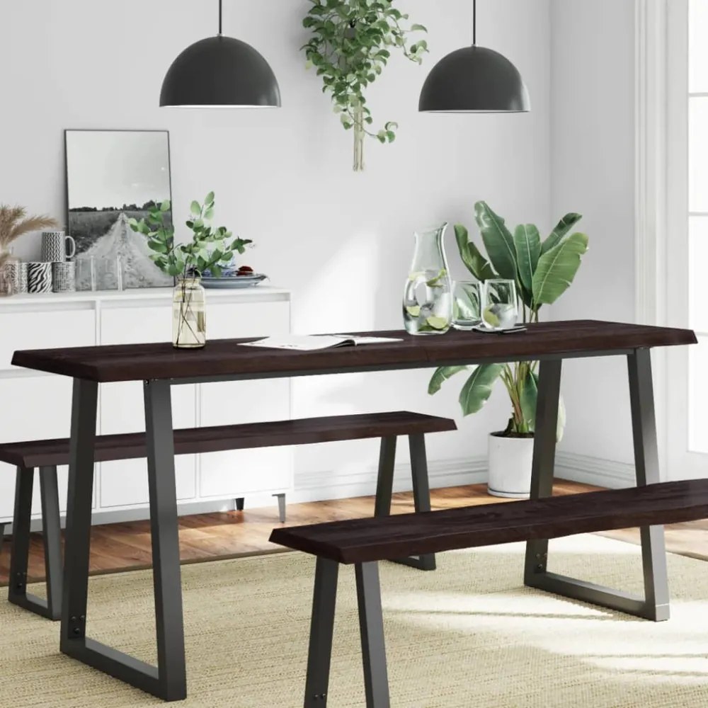 sötétbarna kezelt tömör asztallap 180x60x(2-6) cm