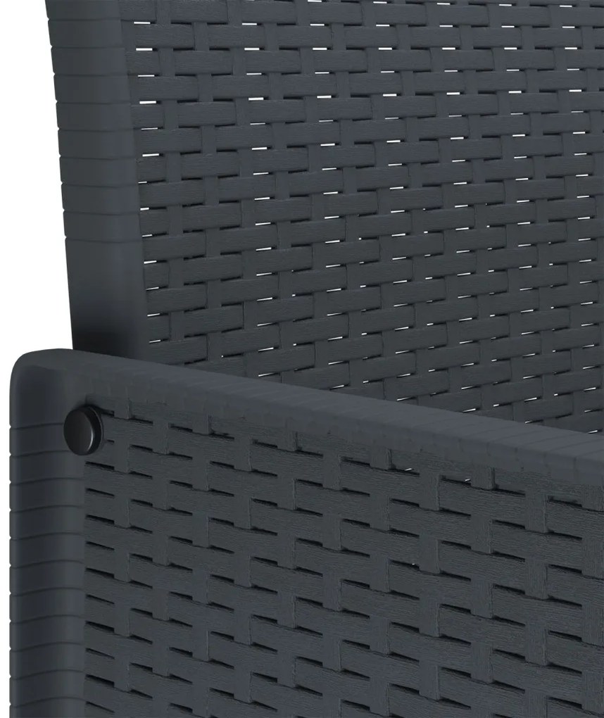 15 darabos kerti étkező szett párnákkal, antracit poly rattan