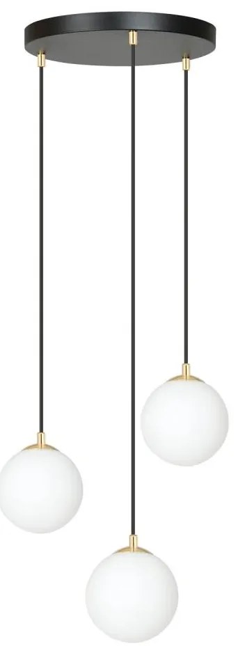 EMIBIG Csillár zsinóron ROYAL 3xE14/10W/230V átm. 30 cm fekete EB0095