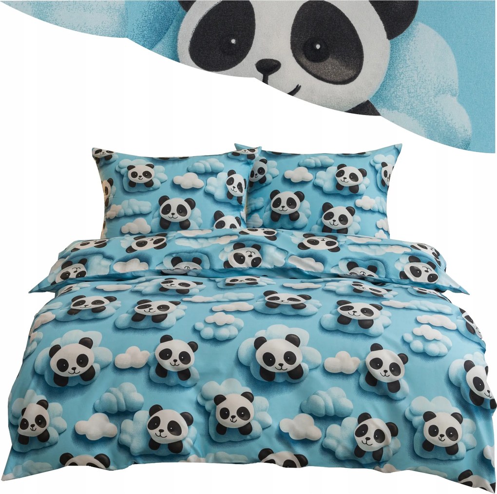 Ágyneműhuzat 160x200 2 párnahuzat Panda Gyerek Ágyneműhuzat Szett Többféle Minta