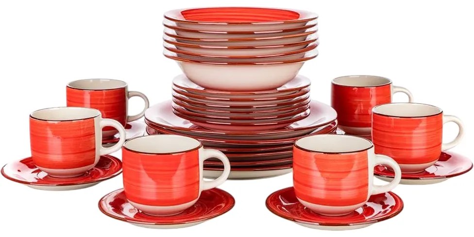 Banquet Spiral Red 30 darabos étkészlet