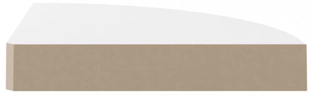 4 db magasfényű fehér MDF lebegő sarokpolc 25 x 25 x 3,8 cm
