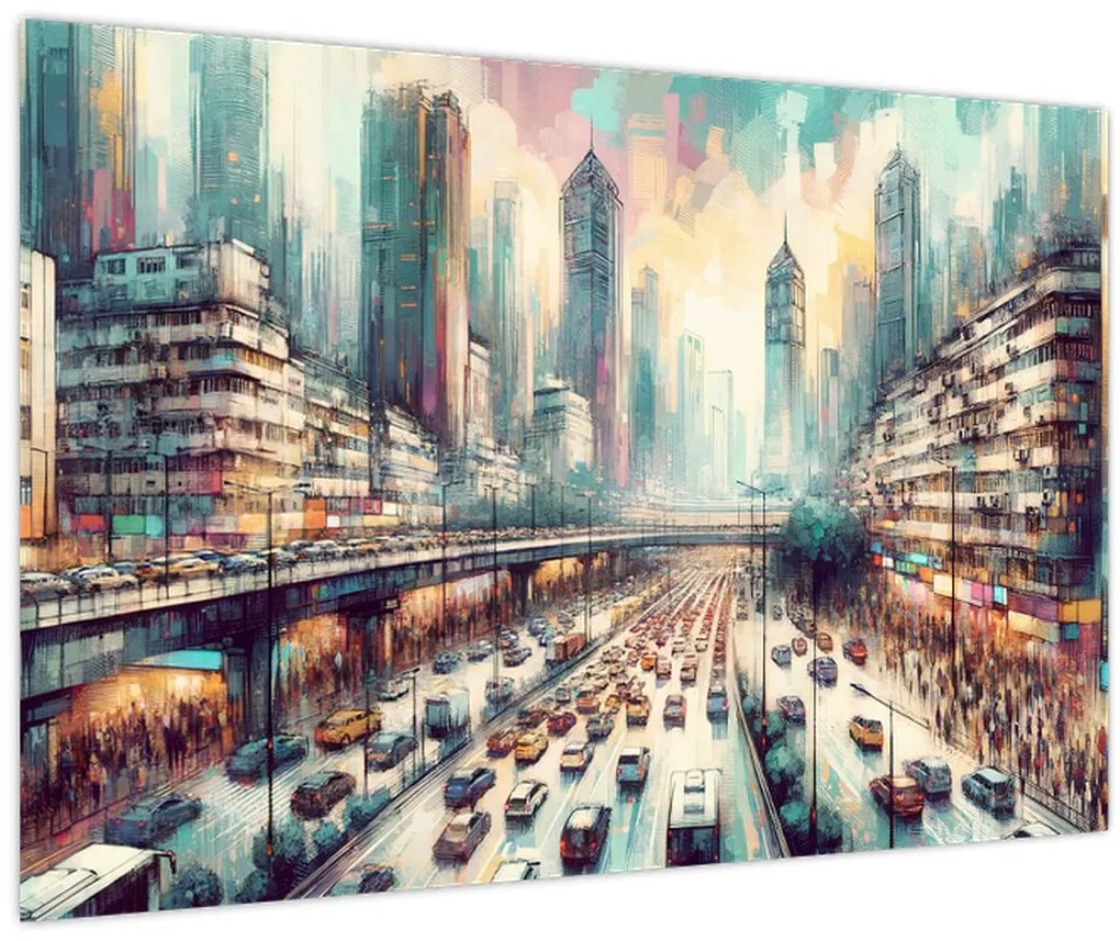 Kép - Városi élet (90x60 cm)