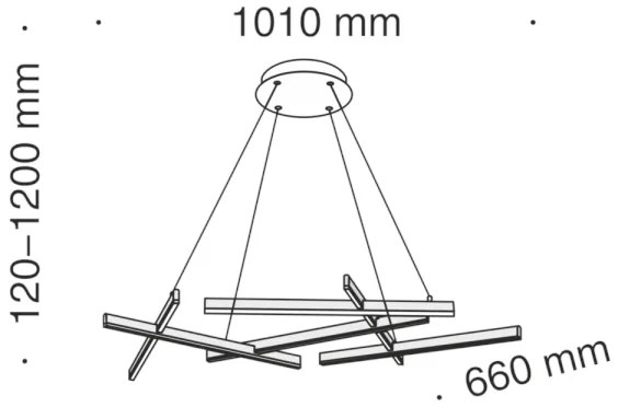 Maytoni MOD016PL-L75B - LED Csillár zsinóron LINE LED/79W/230V fekete