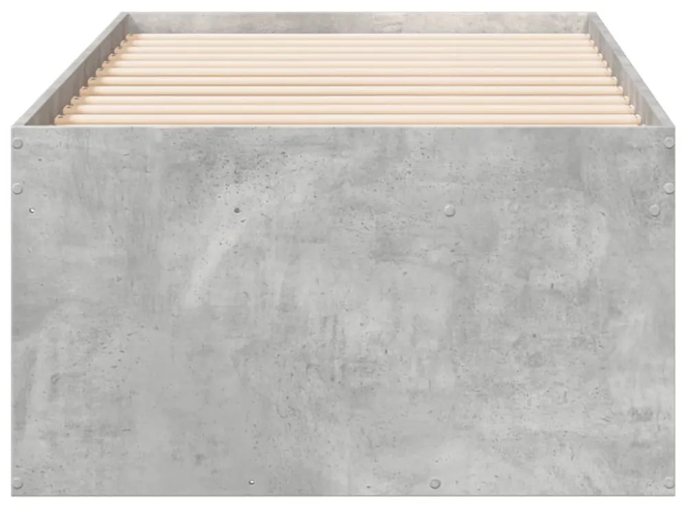 betonszürke kanapéágy fiókkal matrac nélkül 100x200 cm