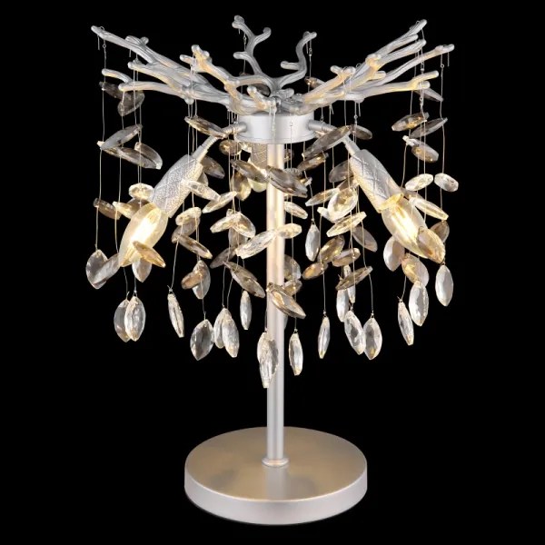 Globo 64138TS - QUEENA asztali lámpa 3x E14/40W/230V, ezüstszínű