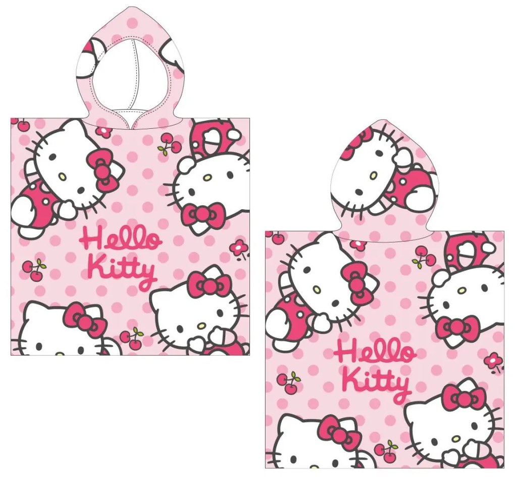 Hello Kitty Cherry strand törölköző poncsó 50x115 cm (Fast Dry)